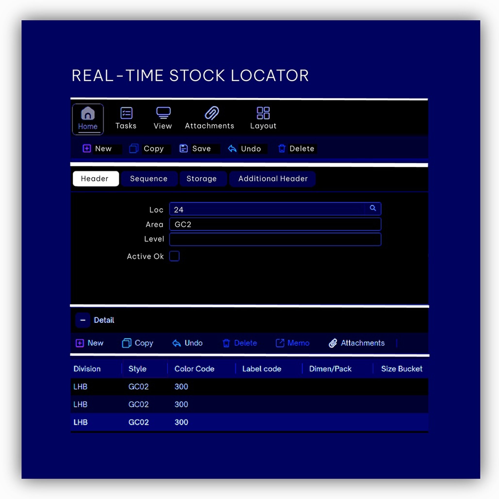 Real-time stock locator