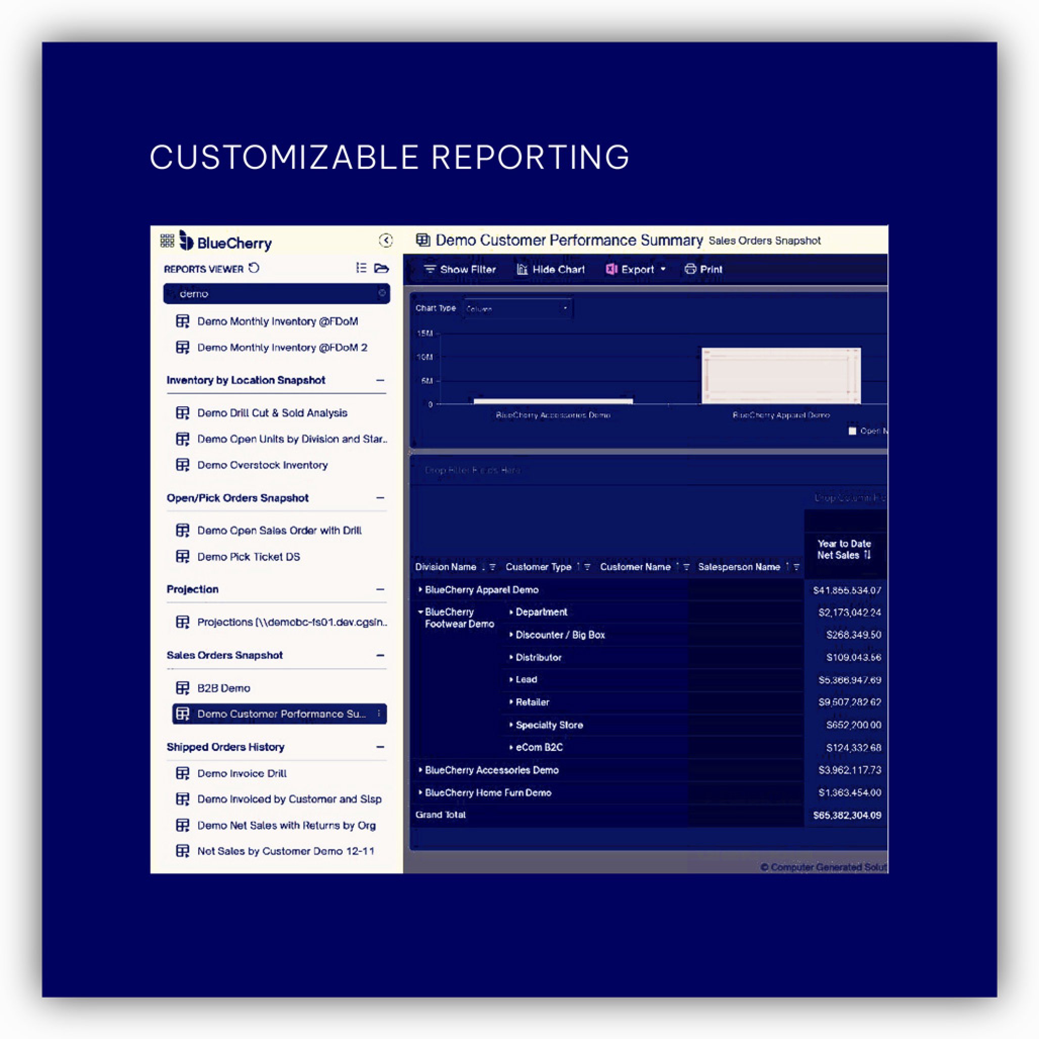 Customizable reporting