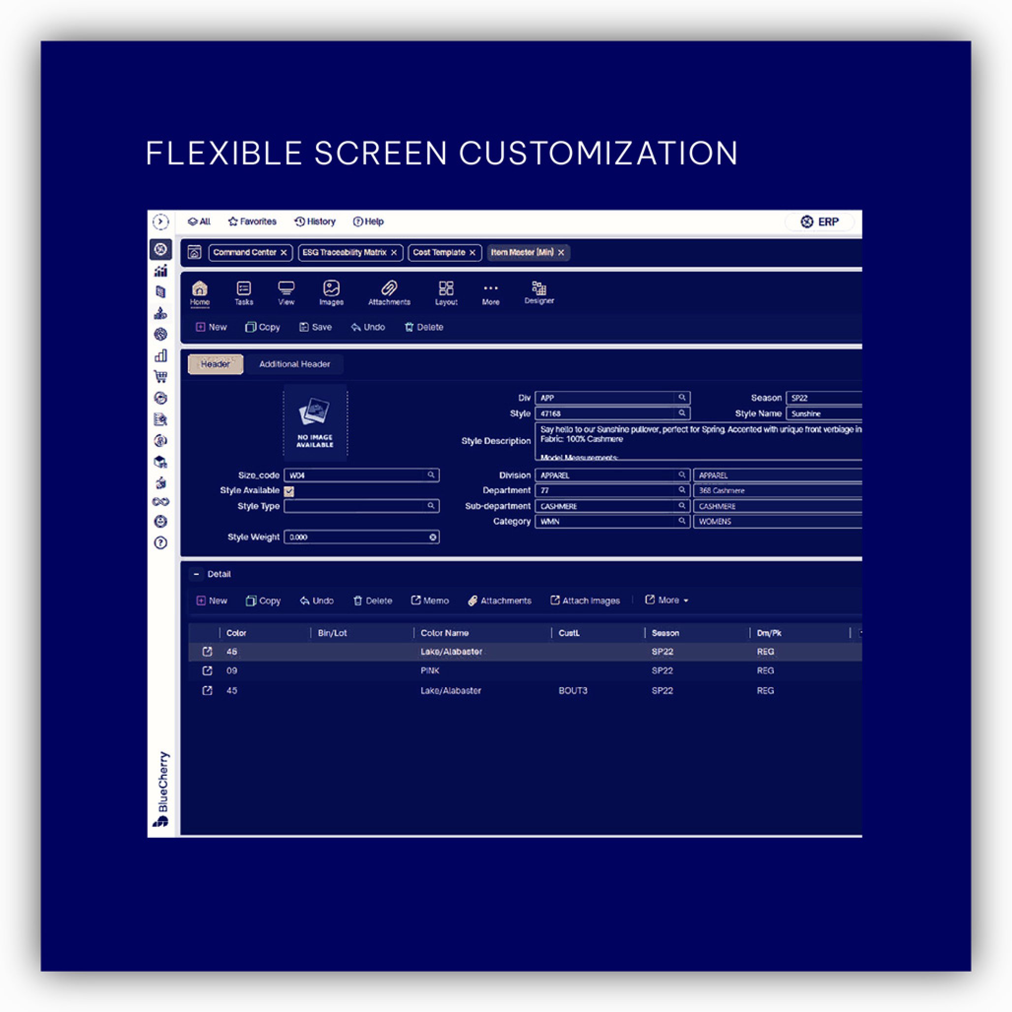 Flexible screen customization