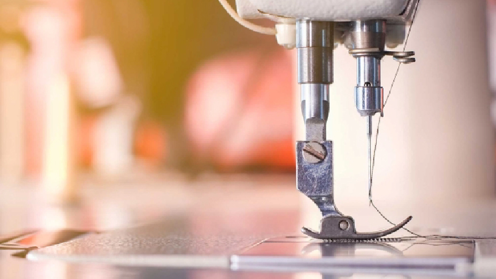 Close up of sewing machine