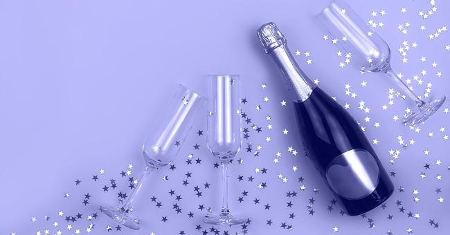 Champagne and glasses New Year's celebration